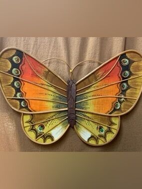 Bohemian Beautiful Vibrant Butterfly Wall Decor Orange Yellow Final Sale